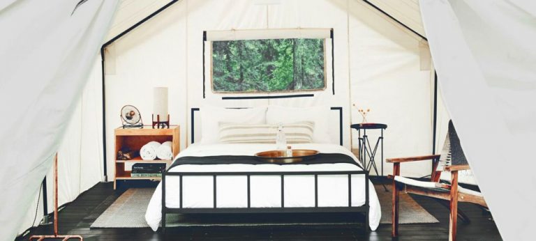 Glamping tent near Yosemite